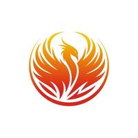 Flying Phoenix Fire Bird abstract Logo design vector template