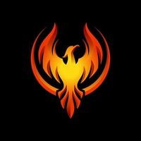 plantilla de vector de diseño de logotipo abstracto de pájaro de fuego de fénix volador