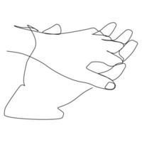 Hands holding gesture. Single continuous line hand gesture graphic icon. Simple one line draw doodle for world campaign concept. Isolated vector illustration minimalist design on white background