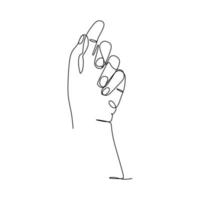 Continuous one line drawing of hand gesture. Single line draw design vector graphic illustration