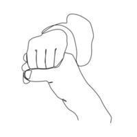 Lover Hands holding gesture. Single continuous line hand gesture graphic icon. Simple one line draw doodle for world campaign concept. Isolated vector illustration design on white background