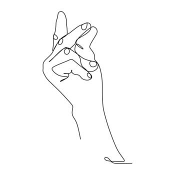 continuous line drawing of Finger Snapping Hand Gesture Minimal Flat Line Outline Stroke Icon. Simple line draw design easy Concept vector