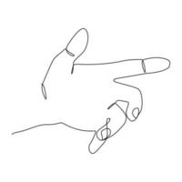 Continuous one line drawing of hand gesture. Single line draw design vector graphic illustration