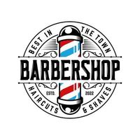 plantilla de vector de diseño de logotipo de barbería vintage