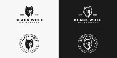 Vintage Wild Wolf Logo Vector Illustration