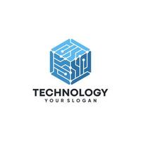 Modern Hexagon tech logo designs concept vector, Hexa Technology logo template vector