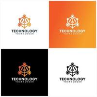 vector de concepto de diseños de logotipo de tecnología hexagonal moderna, plantilla de logotipo de tecnología hexa