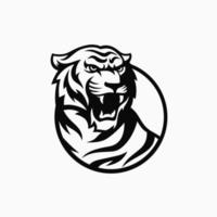 Roaring tiger logo design vector illustration