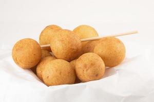 Fried sweet potato dough ball isolated on the white background photo