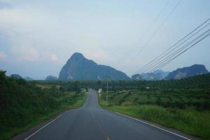 Scene of road to Samet Nang She view point, Phang-Nga, Thailand photo