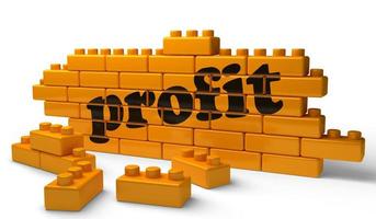 profit word on yellow brick wall photo
