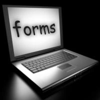forms word on laptop photo