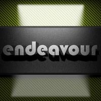 endeavour word of iron on carbon photo