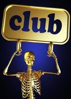 club word and golden skeleton photo