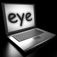 eye word on laptop photo