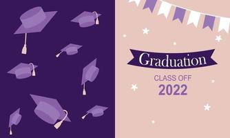 Graduation hats background with mortar boards vector