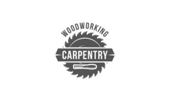 Carpentry workshop and woodwork logo vector