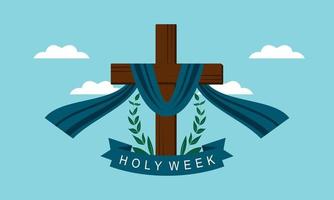 vector de logotipo de concepto de semana santa de diseño plano