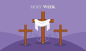 Flat design holy week concept logo vector