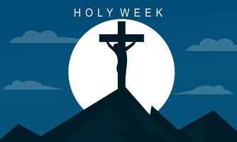 Flat design holy week concept logo vector