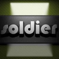 soldier word of iron on carbon photo