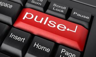 pulse word on red keyboard button photo