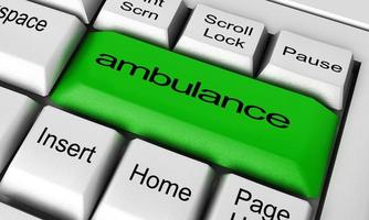 ambulance word on keyboard button photo