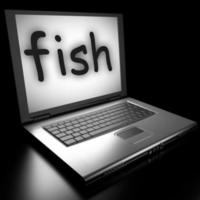 fish word on laptop photo