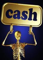 cash word and golden skeleton photo