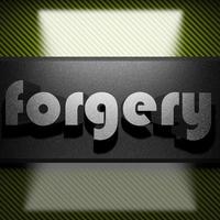 forgery word of iron on carbon photo