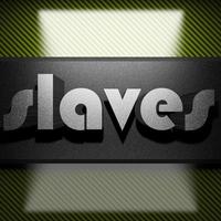 slaves word of iron on carbon photo