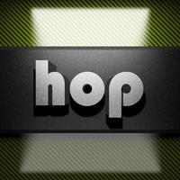 hop word of iron on carbon photo