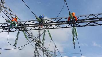 electrician doing repairs photo