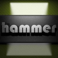 hammer word of iron on carbon photo