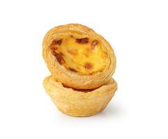 Egg tart isolated on white background with Clipping Path. photo