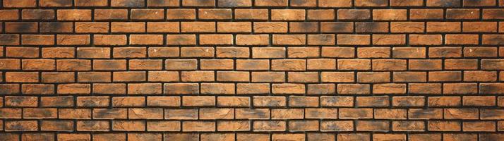 Brick wall panoramic background. Vintage brick wall Background photo