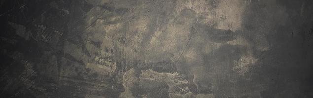 Black wall scratched, Panoramic black plaster wall surface photo