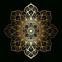 Mandala Pattern Applied Thai Art Style With Golden Gradient vector