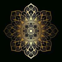 Mandala Pattern Applied Thai Art Style With Golden Gradient vector