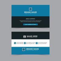 Creative, Corporate and Modern Business Card Template Design with Blue and Black Color Layout Vector