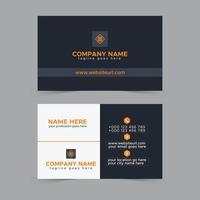 diseño de plantilla de tarjeta de visita creativa, corporativa y moderna con vector de diseño de color negro y naranja