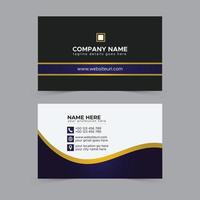 Creative, Corporate and Modern Business Card Template Design with Navy Blue and Golden Color Layout Vector