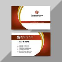 Creative, Corporate and Modern Business Card Template Design with Golden and Red Color Layout Vector