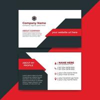 diseño de plantilla de tarjeta de visita creativa, corporativa y moderna con vector de diseño de color negro y rojo