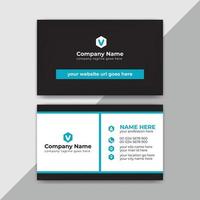 diseño de plantilla de tarjeta de visita creativa, corporativa y moderna con vector de diseño de color azul y negro