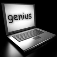 genius word on laptop photo
