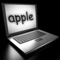 apple word on laptop photo