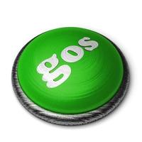 gos word on green button isolated on white photo