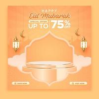 Eid mubarak sale promo square banner template vector