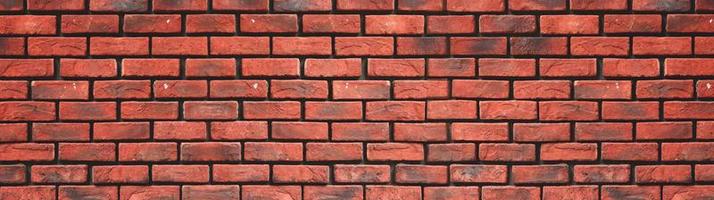 Brick wall panoramic background. Vintage brick wall Background photo